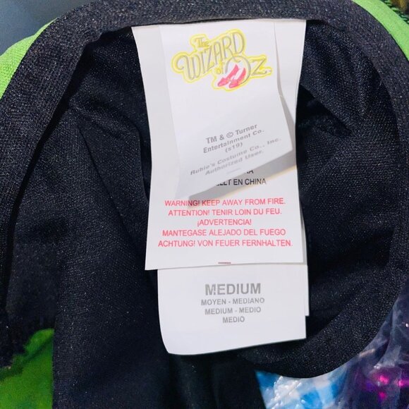 Wizard of Oz Wicked Witch Costume Girls M Green Black Hat Halloween - Picture 11 of 12